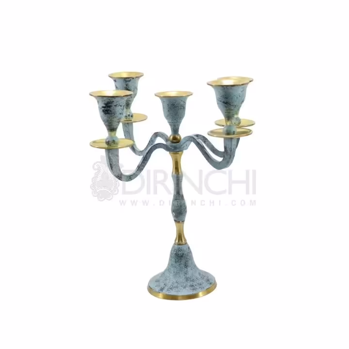 جاشمعی 5 شاخه برنجی