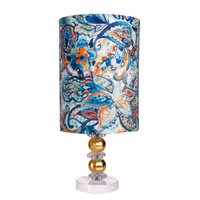 چراغ خواب رومیزی مدل فیروزه پارچه مخمل