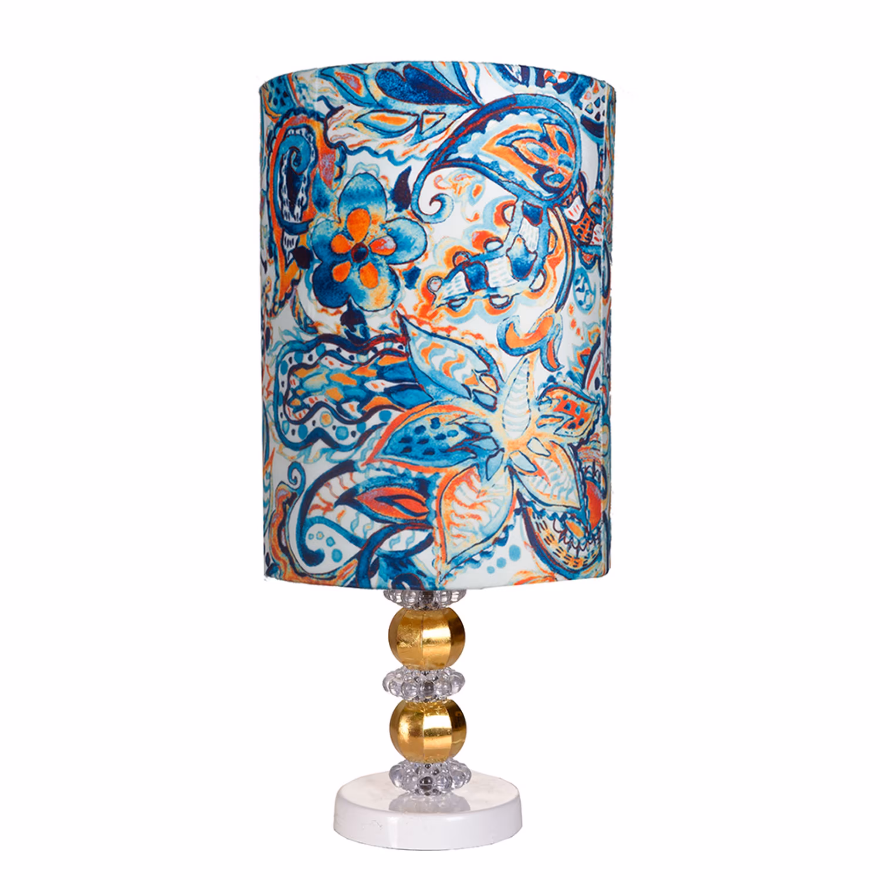 چراغ خواب رومیزی مدل فیروزه پارچه مخمل