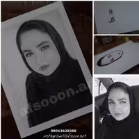 طراحی چهره سیاه قلم آ3