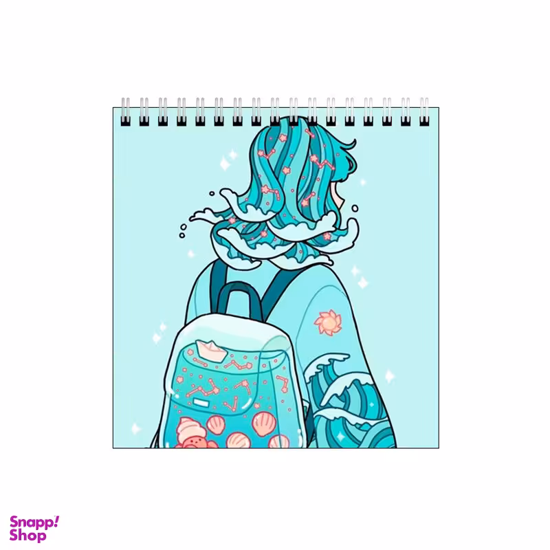 دفتر طراحی بامبیلیپ طرح دختر و کوله و دریا کد 3945749