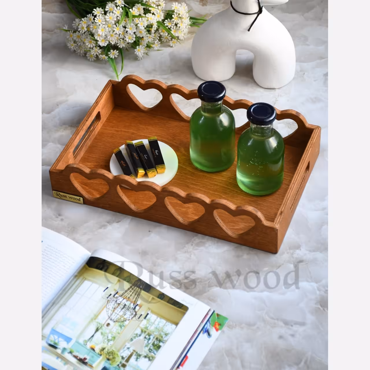 سینی سرو مستطیل دور قلب