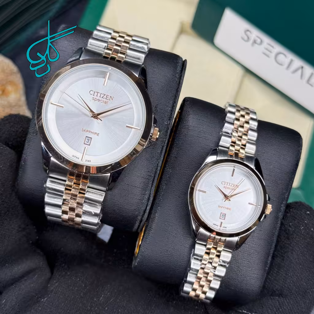 خرید ست ساعت زنانه و مردانه سیتیزن اسپشیال کلاسیک موتور ژاپن کیفیت عالی استیل 316 رنگ ثابت ضدحساسیت کد 2116886 - ردگل