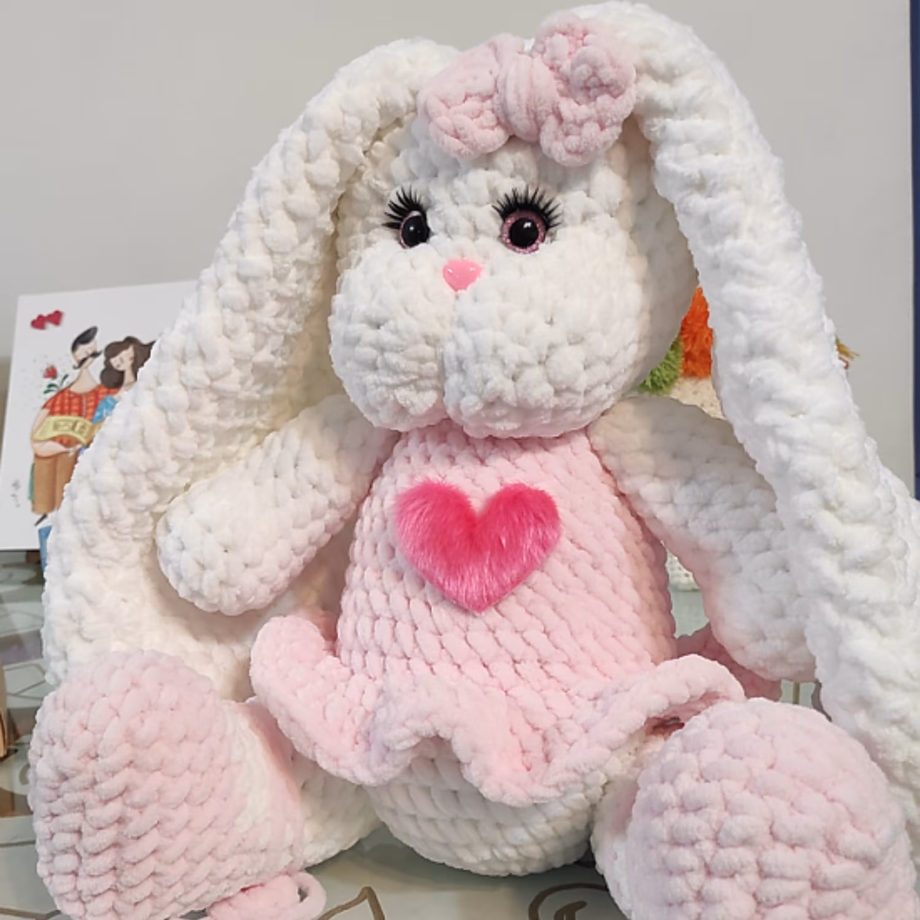 عروسک خرگوش مخمل بافتنی - 45 Cm