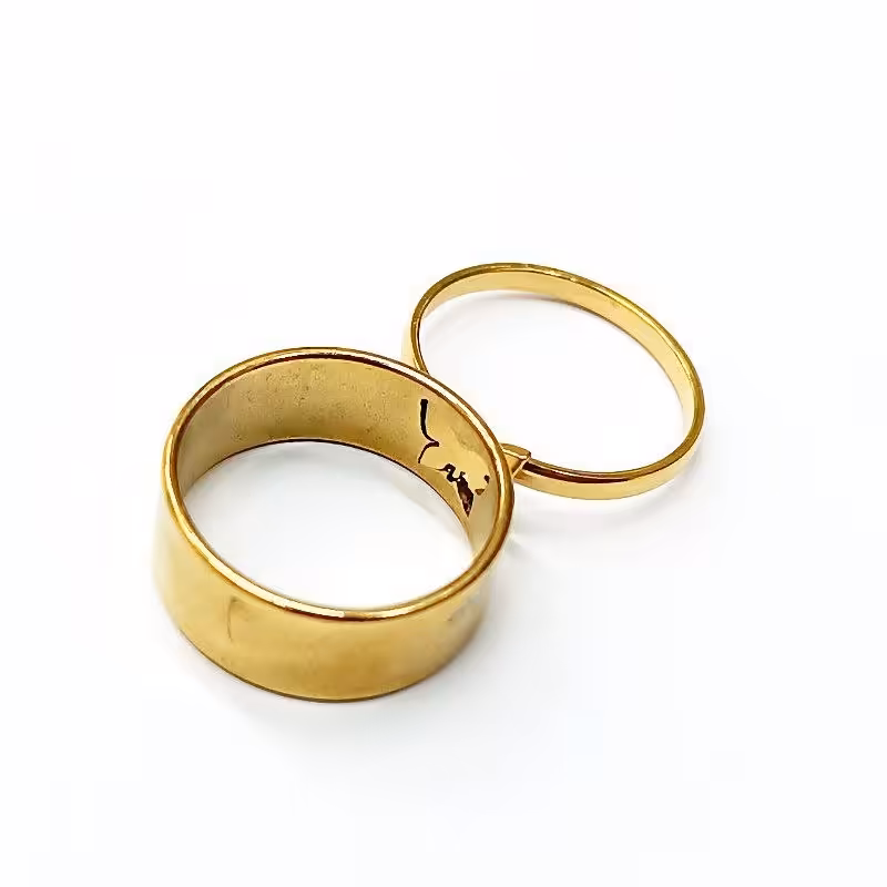 انگشتر استیل طلایی جفتی