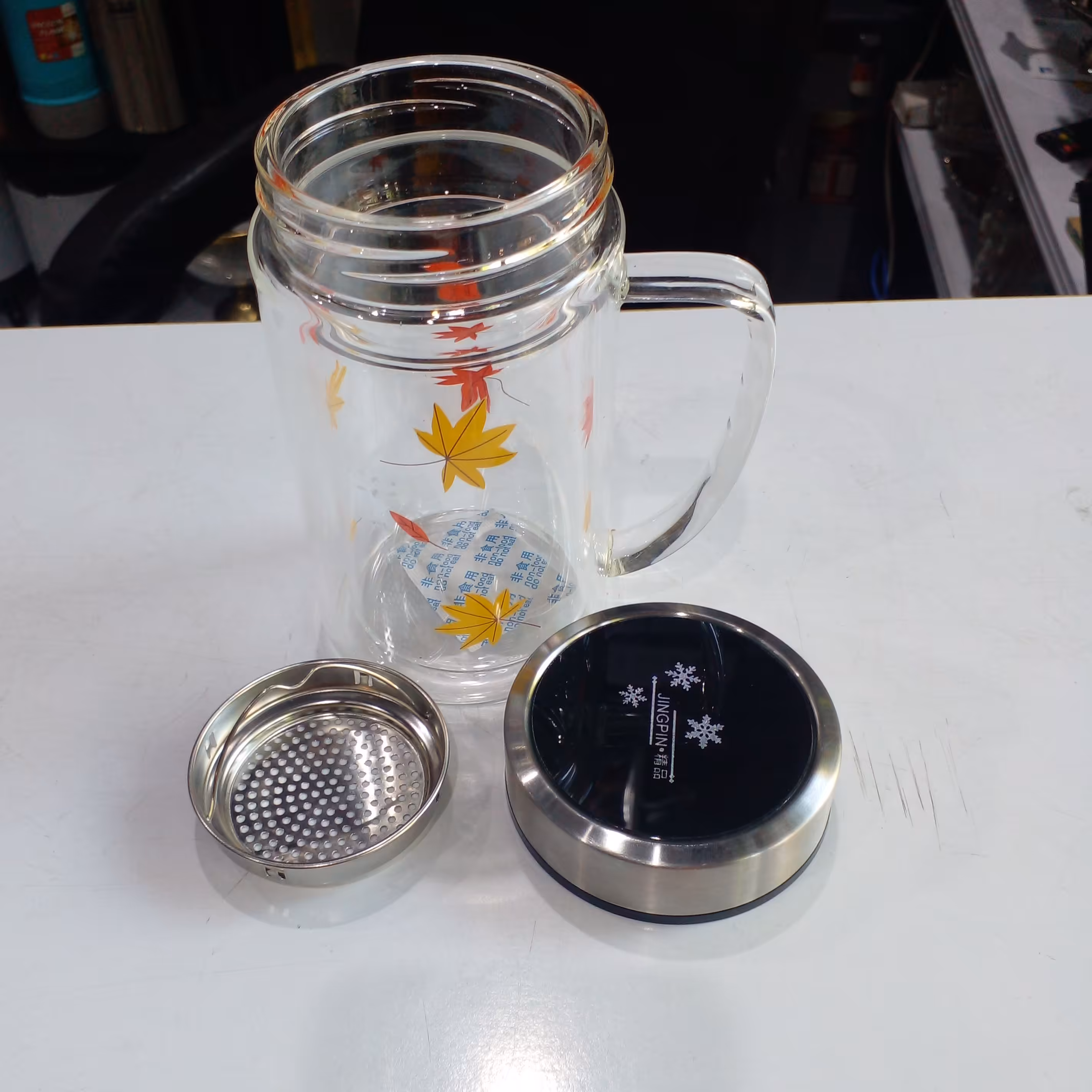 لیوان دم نوش دسته دار دوجه دار