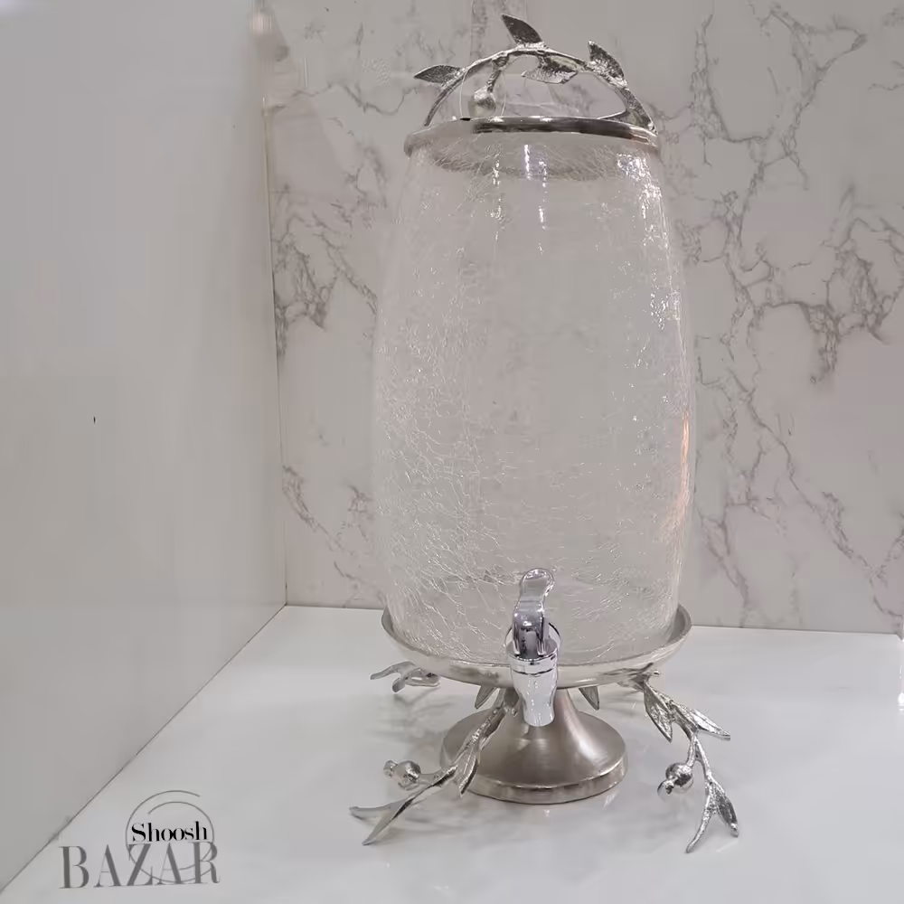 کلمن شیشه ترک دار آلومینیوم دکوری طرح انار