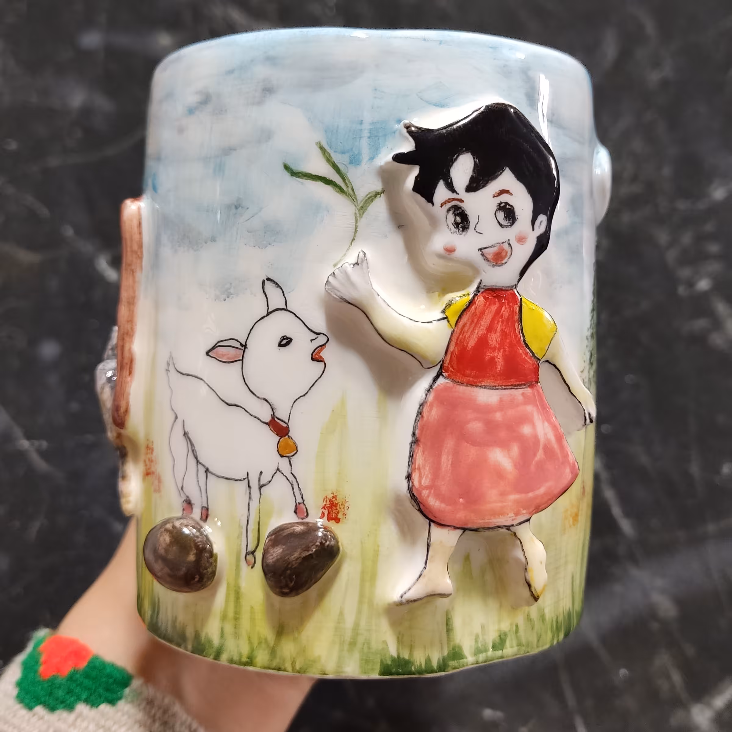 ماگ سرامیکی طرح برجسته ، طرح هایدی