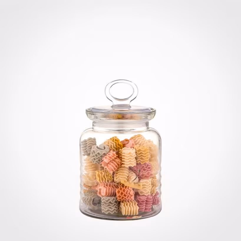 بانکه حبوبات و ادویه  روستیک شیشه ای سایز 3 لیمون