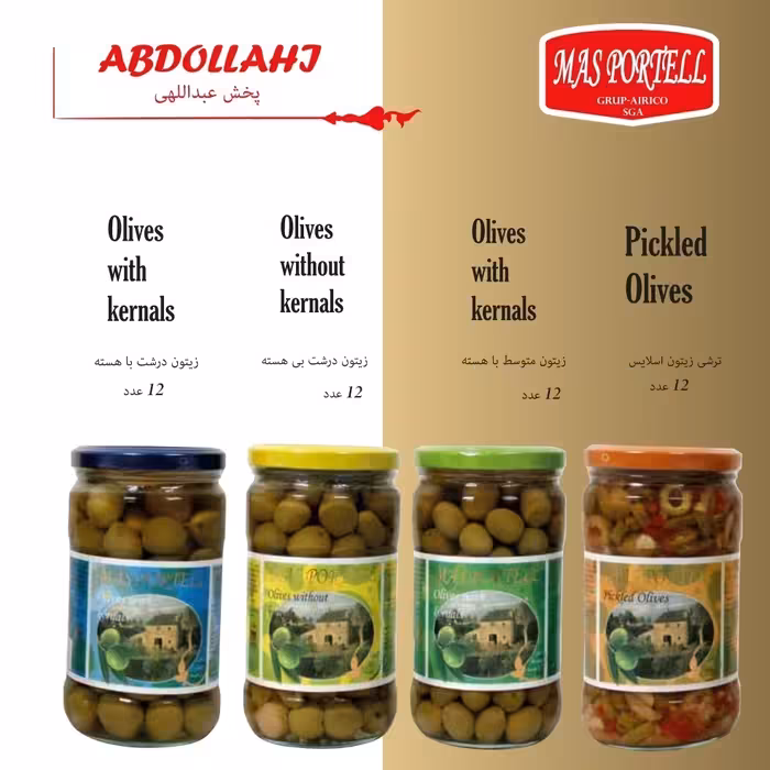 ترشی زیتون اسلایس شده 650 گرم برند Mas Portel اسپانیا 