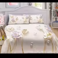 سرویس رو تختی دو نفره طرح گل جنس میکروتترون سه بعدی برای تخت160