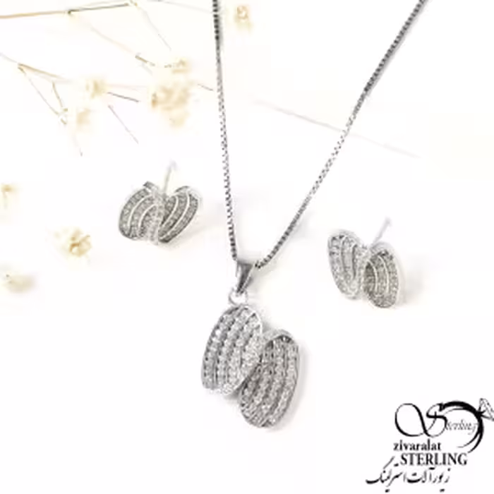 نیمست نقره نگین اتمی مارپیچ کد 9633