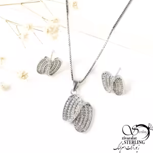 نیمست نقره نگین اتمی مارپیچ کد 9633