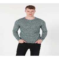 پلیور سبز مردانه یقه دوچرخه تناسب معمولی ژاکت برش Colin’s