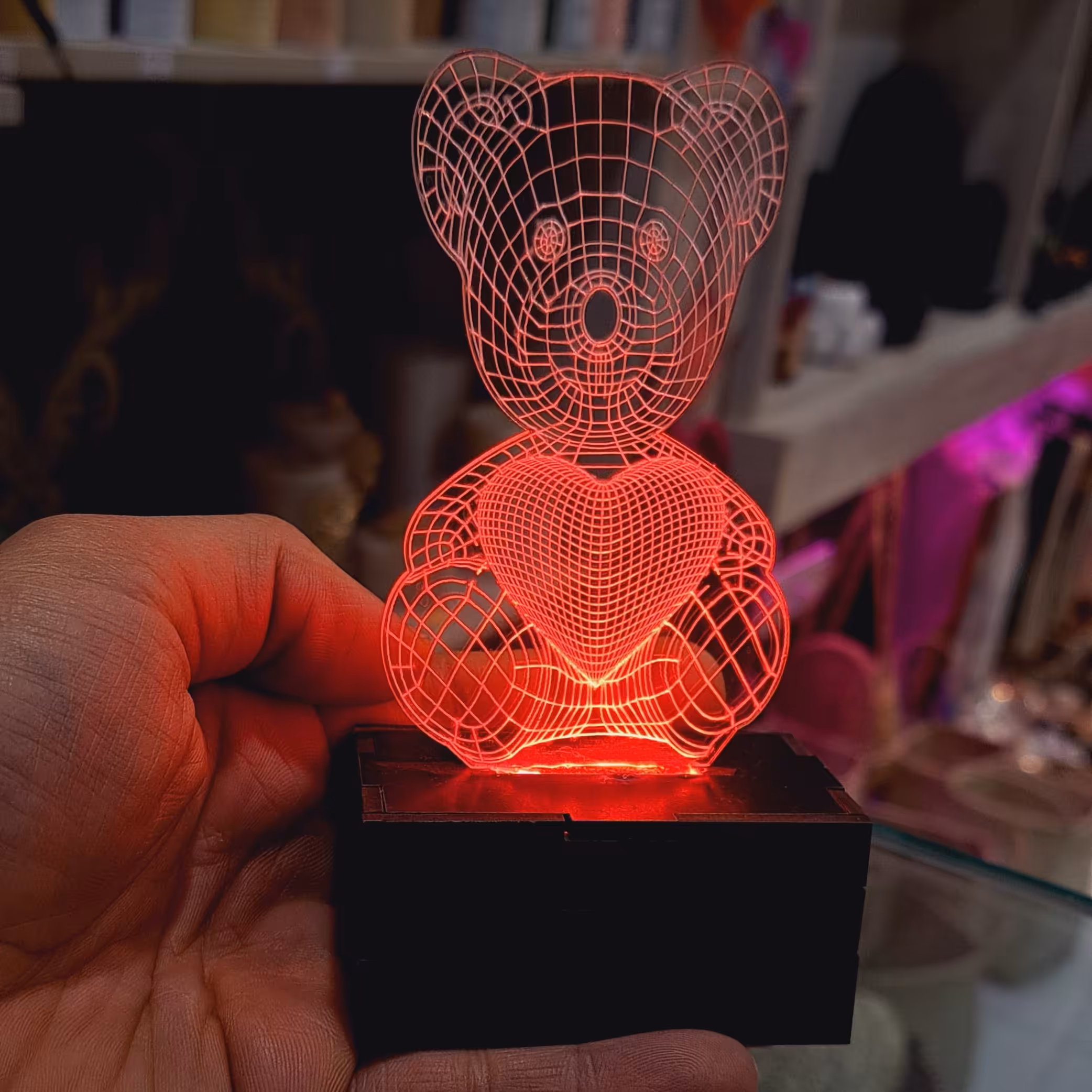 چراغ خواب فانتزی چراغخواب فانتزی چراغ خواب چوبی چراغ کودک چراغ 3بعدی چراغ ال ای دی شب خواب  اباژور کودک خرس چراغ دار