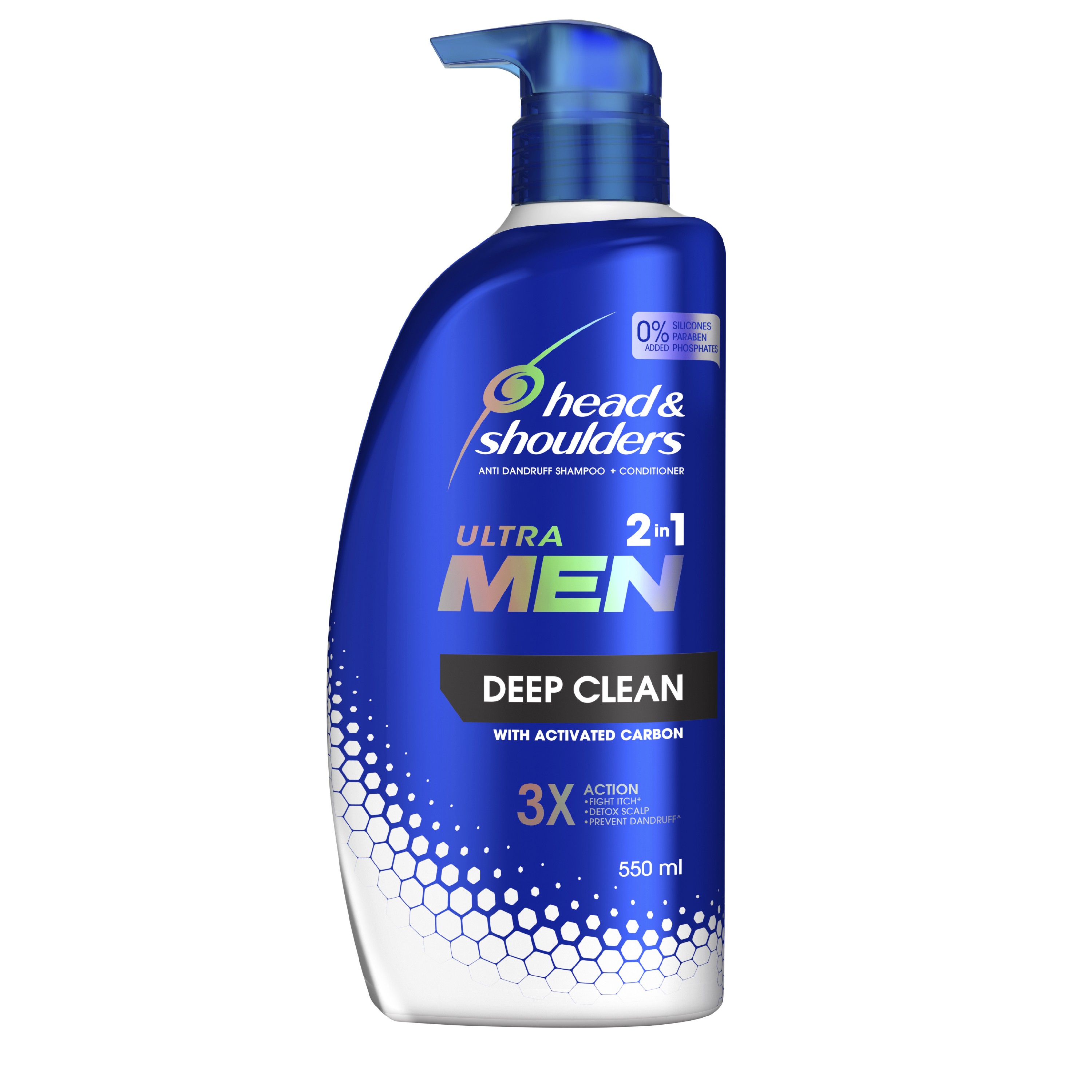 شامپو ضد شوره پمپی هد اند شولدرز 2 در 1 مدل Deep Clean حجم 550 میلی لیتر
