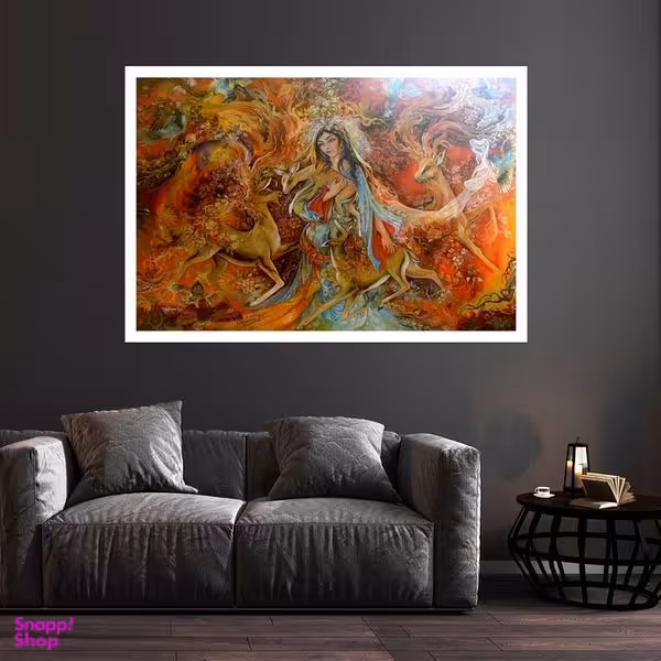 تابلو بکلیت طرح نقاشی مینیاتوری مدل قاب شاسی W-s9901