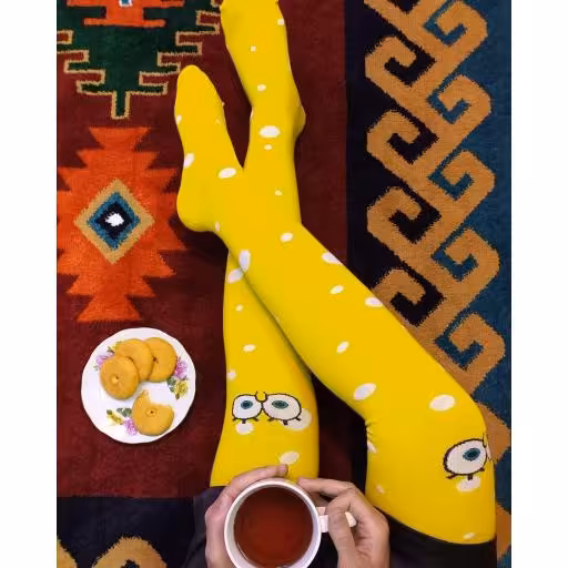 جوراب  بالا زانو مدل باب اسفنجی