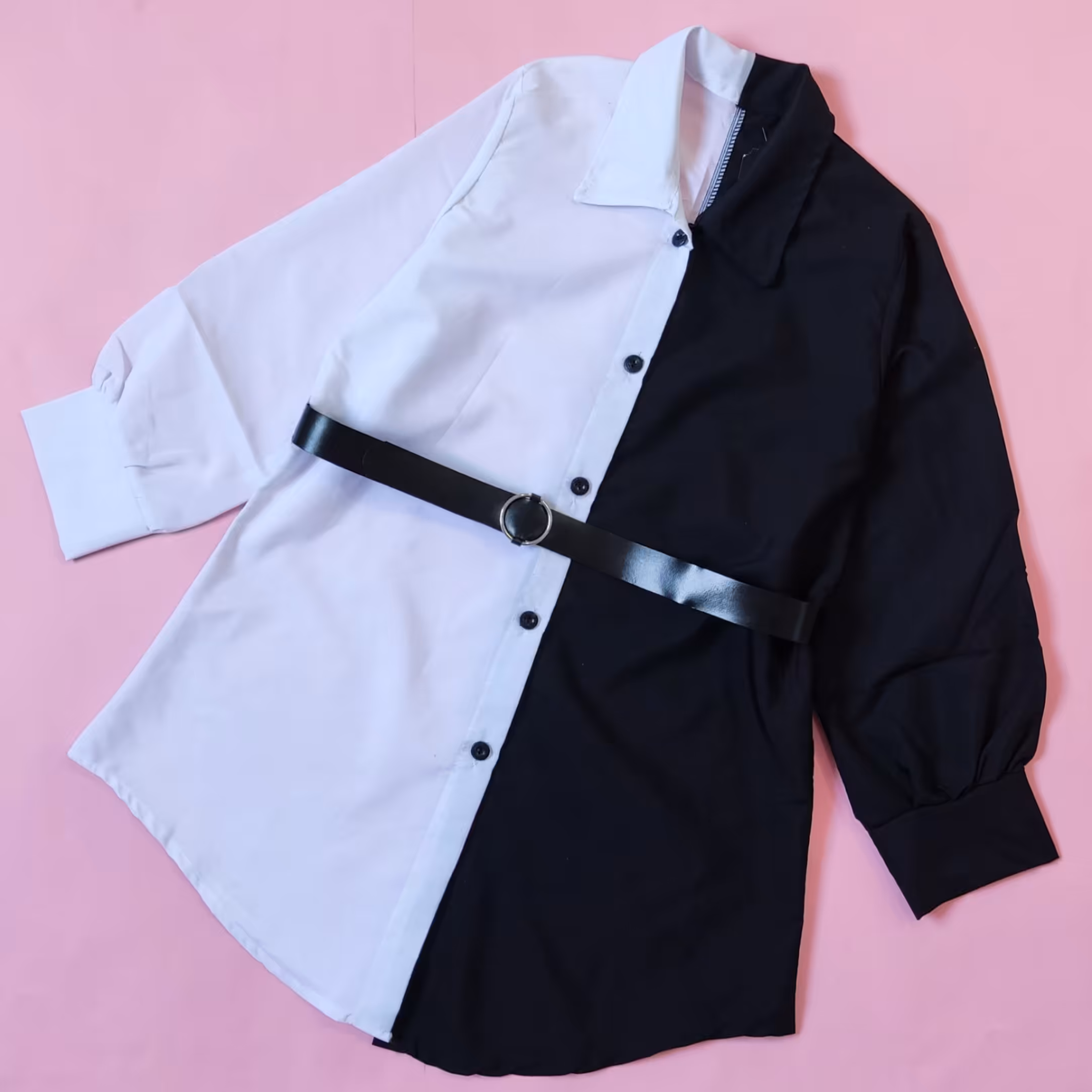 شومیز مانتویی دورنگ زنانه ودخترانه