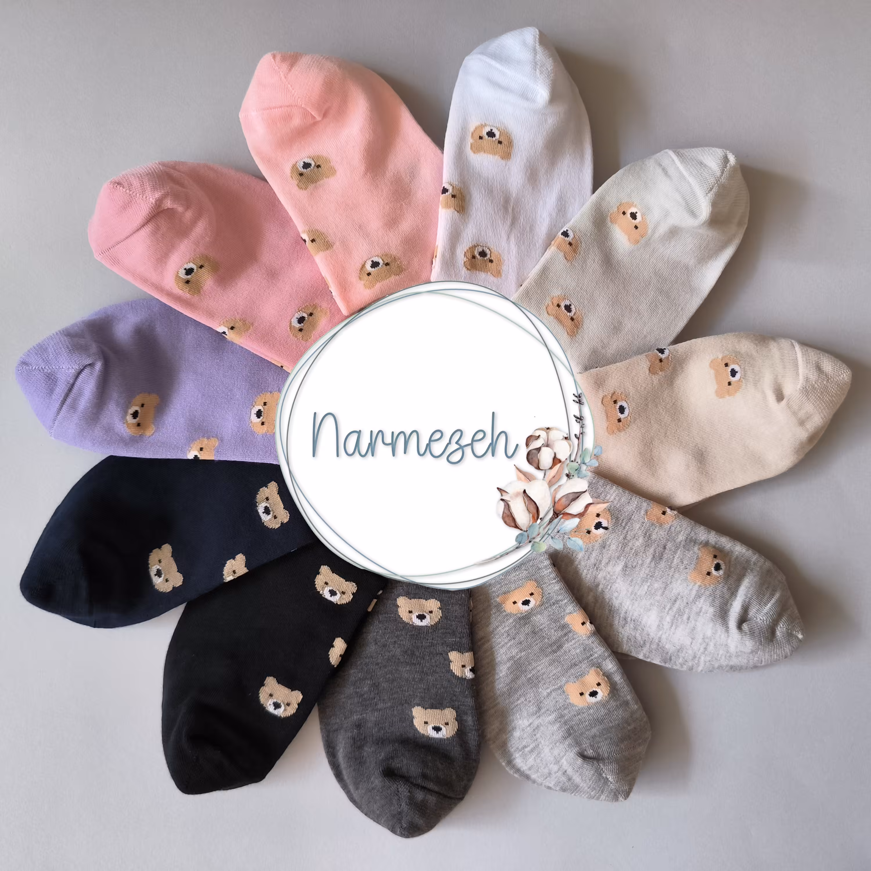 جوراب نیم ساق تدی رنگی