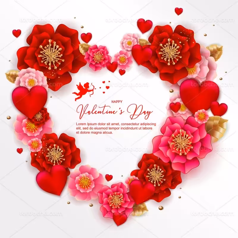 وکتور گل قلبی | گرافیک با طعم تربچه