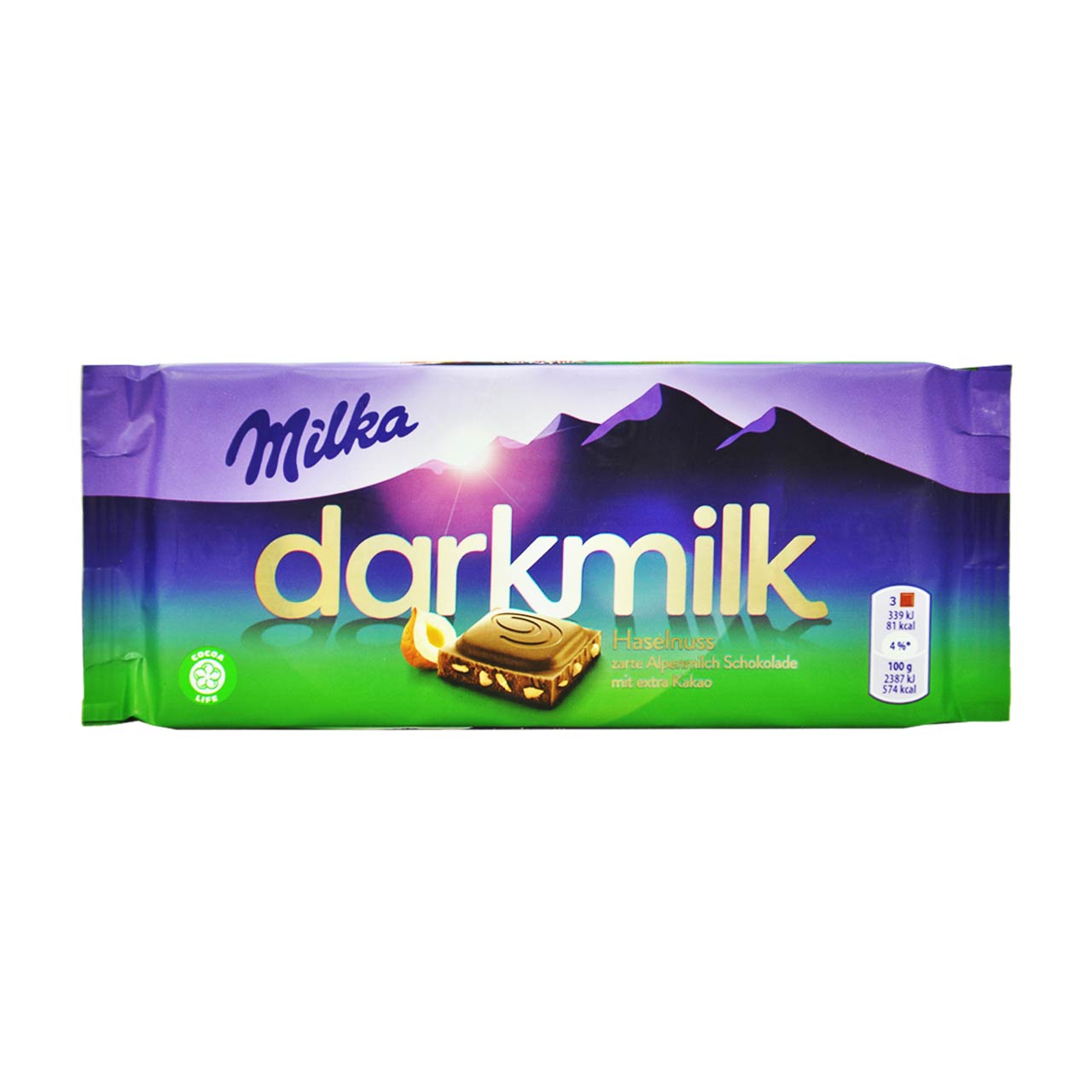 شکلات شیری دارک با فندق 85 گرم میلکا - milka
