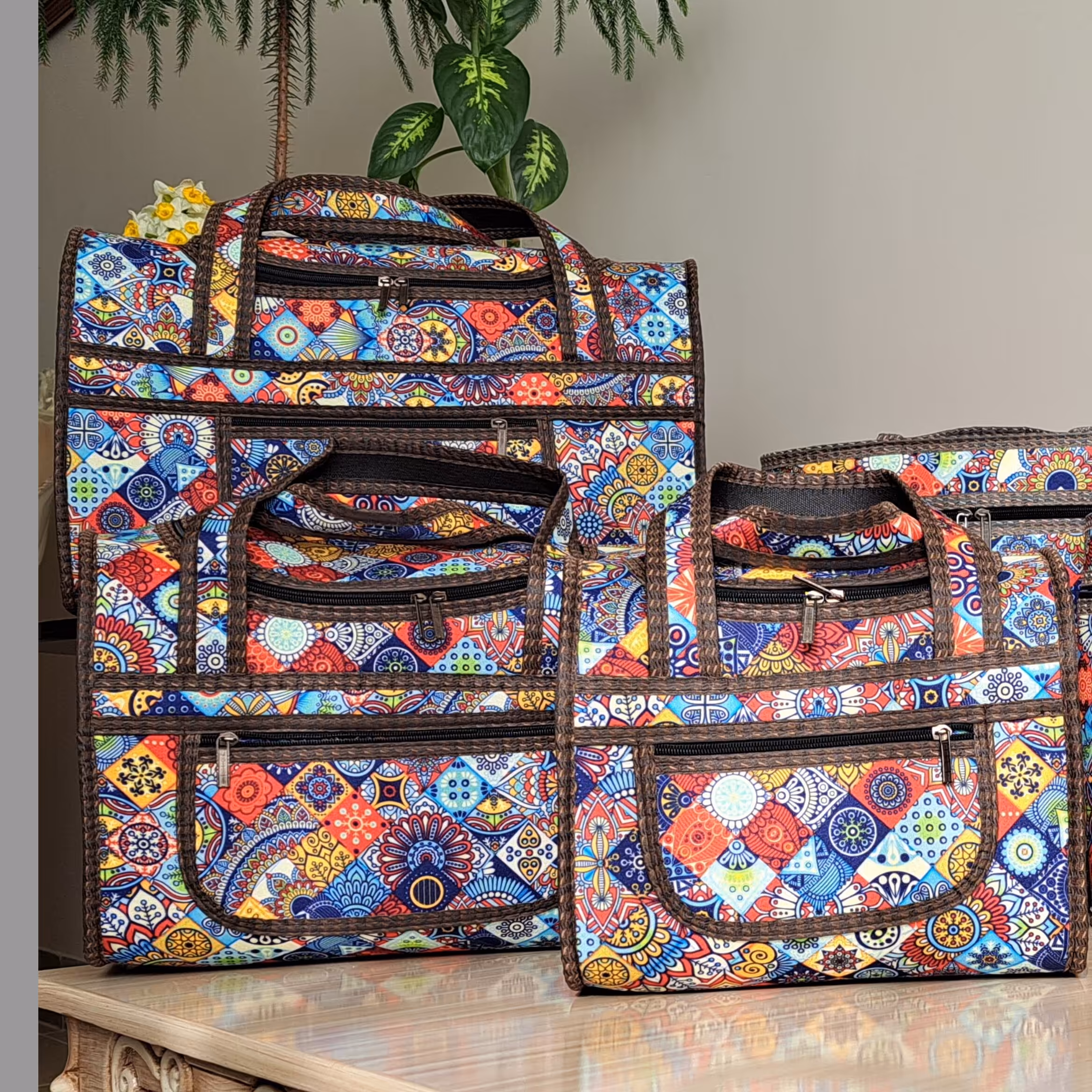 کیف مسافرتی ساک نوزادی و استخری سرویس سه تکه کیف مسافرتی کرپ در سه سایز کوچک و متوسط و بزرگ 