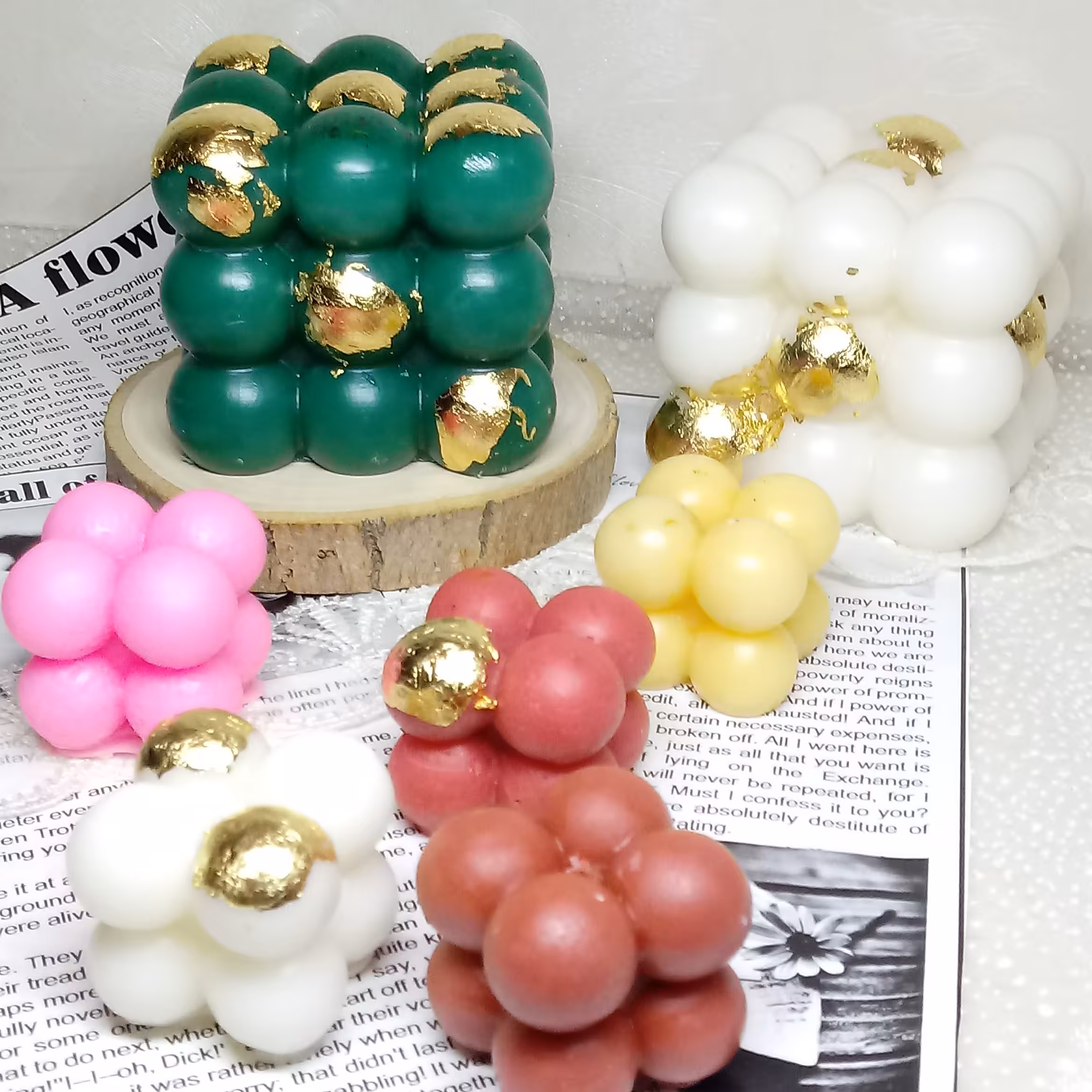 شمع روبیک ورق طلا بزرگ