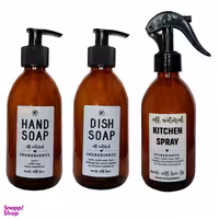 مجموعه مخزن مایع دستشویی، ظرفشویی و ظرف اسپری مدل All Natural