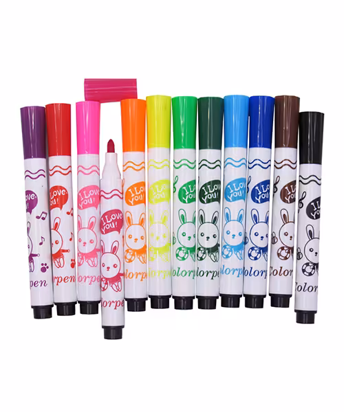 ماژیک نقاشی  طلقی 12 رنگ دکمه یی