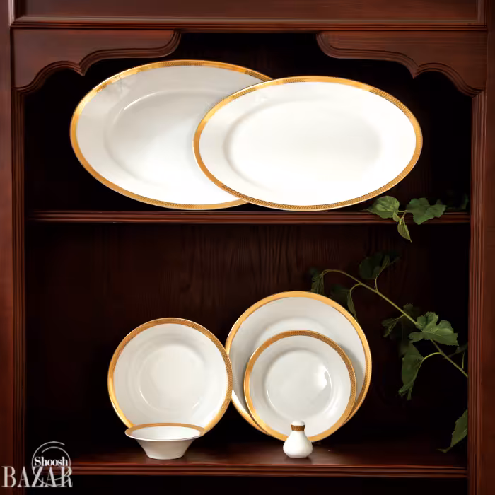 سرویس غذاخوری 6 نفره سه اسلیمی 35 پارچه چینی زرین