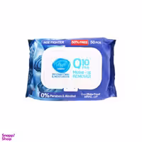 دستمال مرطوب پاک کننده آرایش چشم و صورت دافی حاوی عصاره بلوبری بسته 50 عددی