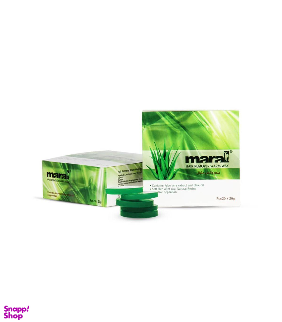 موم وکس مارال (Maral) مدل سکه ای حاوی عصاره آلویه ورا مناسب موهای ضخیم بسته 20 عددی