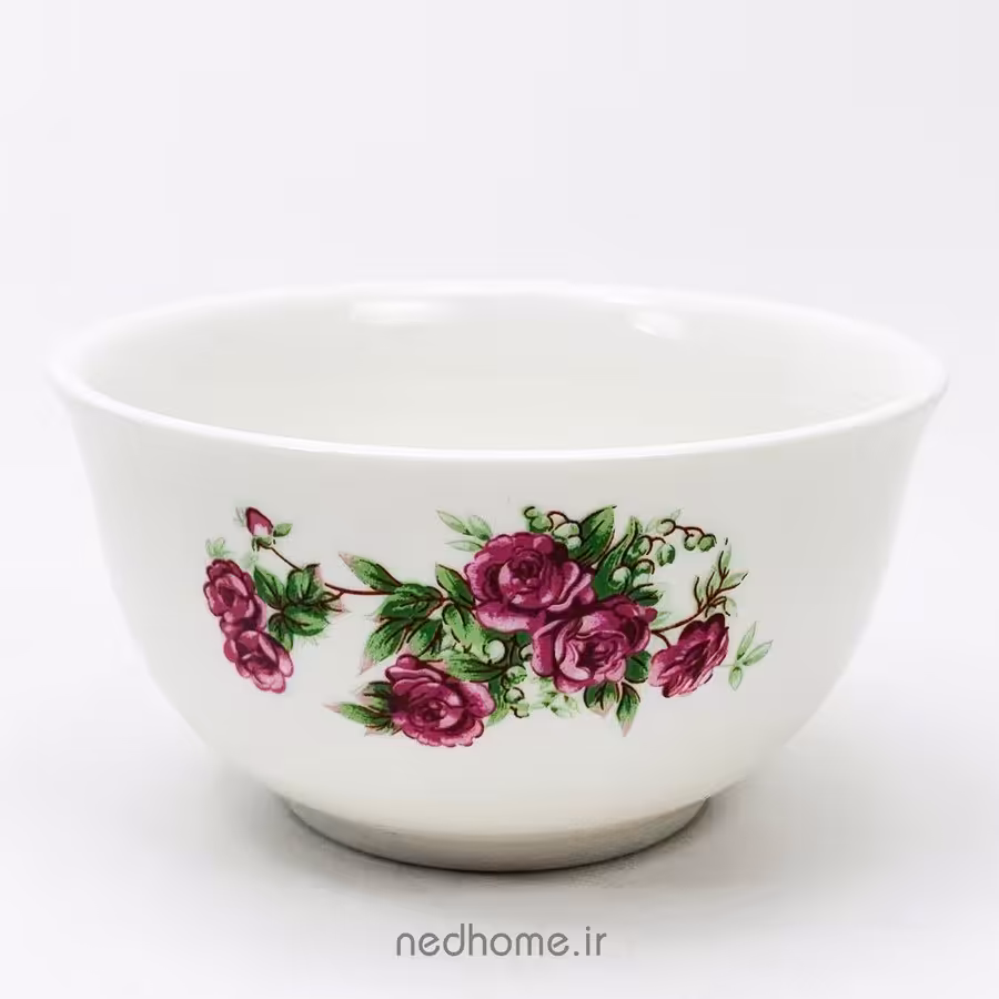 کاسه ماست خوری گل قرمز
