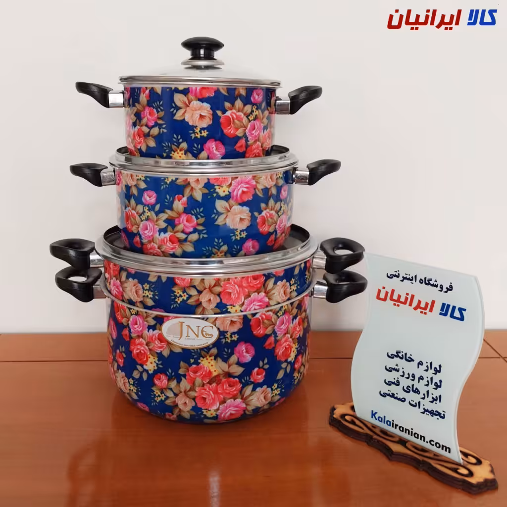 سرویس قابلمه 7 پارچه گلدار گرانیتی جنوب کد 12