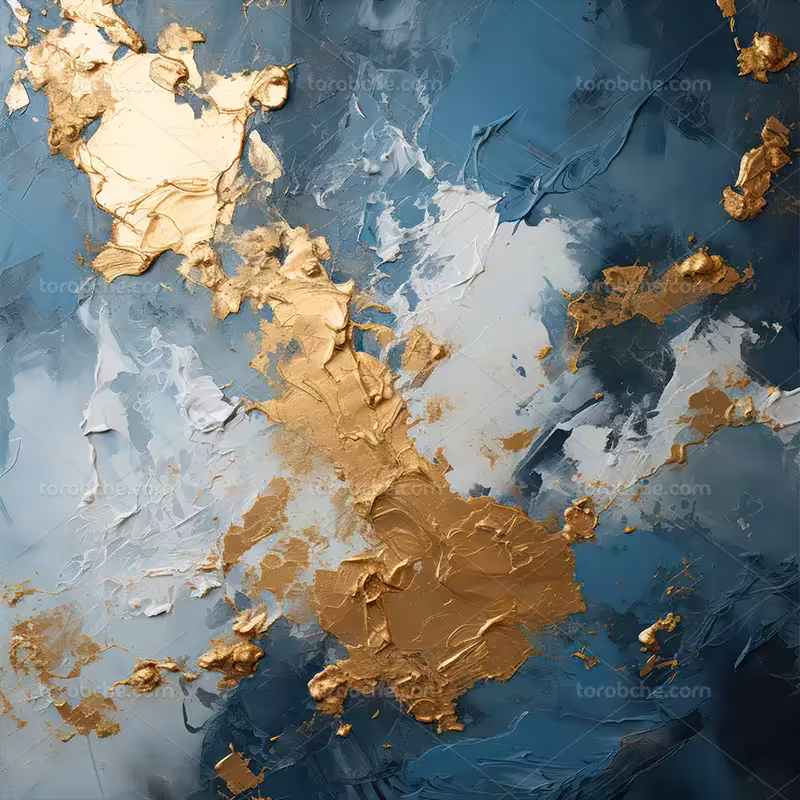 تکسچر گواش طلایی آبی | گرافیک با طعم تربچه