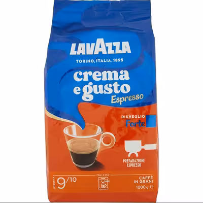 دانه قهوه لاوازا lavazza مدل کرما اِ گاستو اسپرسو فورته Crema e gusto espresso f