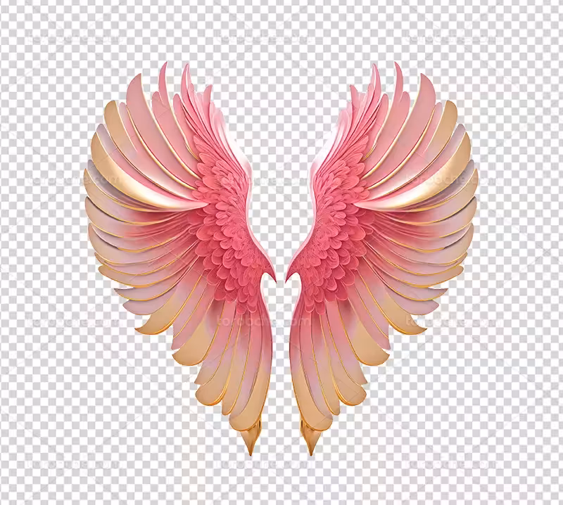 عکس PNG بال صورتی طلایی | گرافیک با طعم تربچه