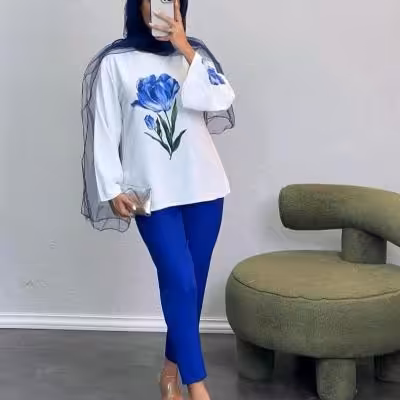 ست شومیز شلوار گندم الیزه ومازراتی