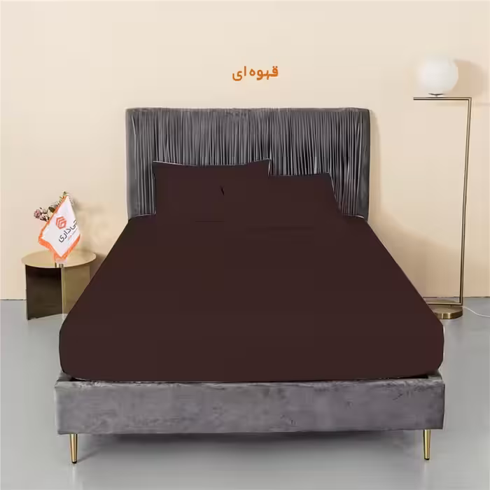 سرویس ملحفه چیداری مدل میکرو قهوه ای یک نفره دو تکه 120 در200