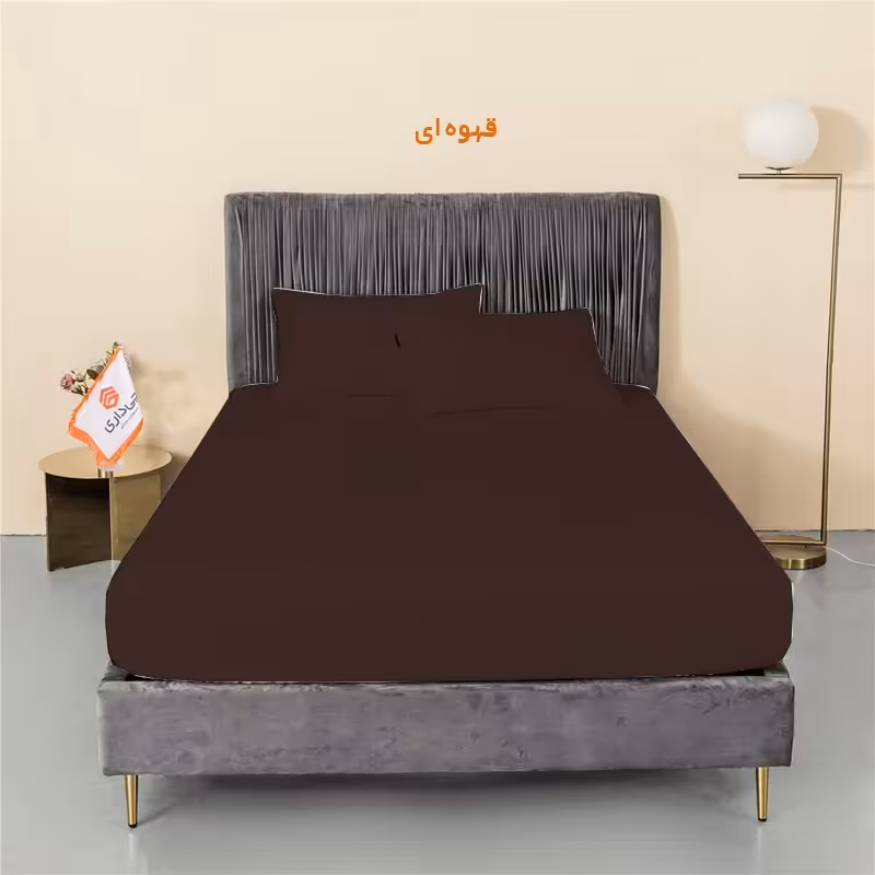 سرویس ملحفه چیداری مدل میکرو قهوه ای یک نفره دو تکه 120 در200