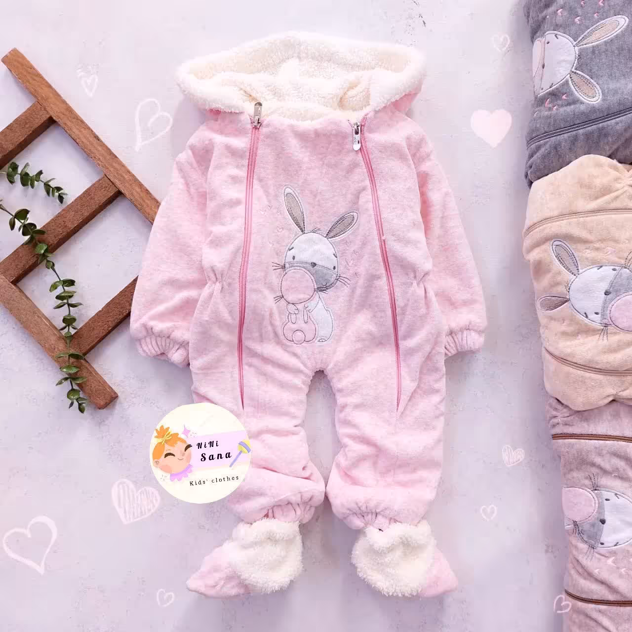 کاپشن سرهمی خرگوش گلدوزی