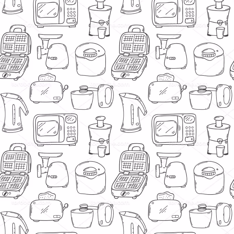 وکتور پترن لوازم آشپزخانه | گرافیک با طعم تربچه
