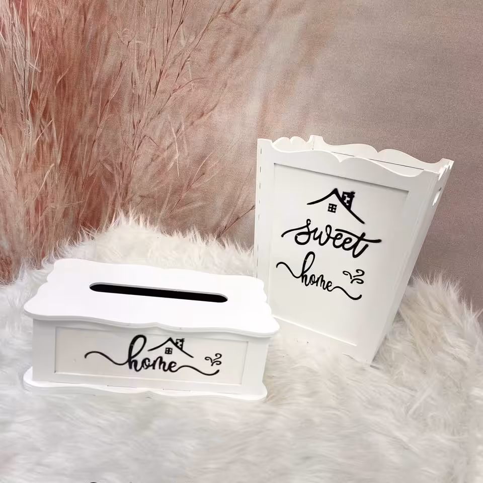 سطل و جادستمال چوبی سوئیت هوم سفید