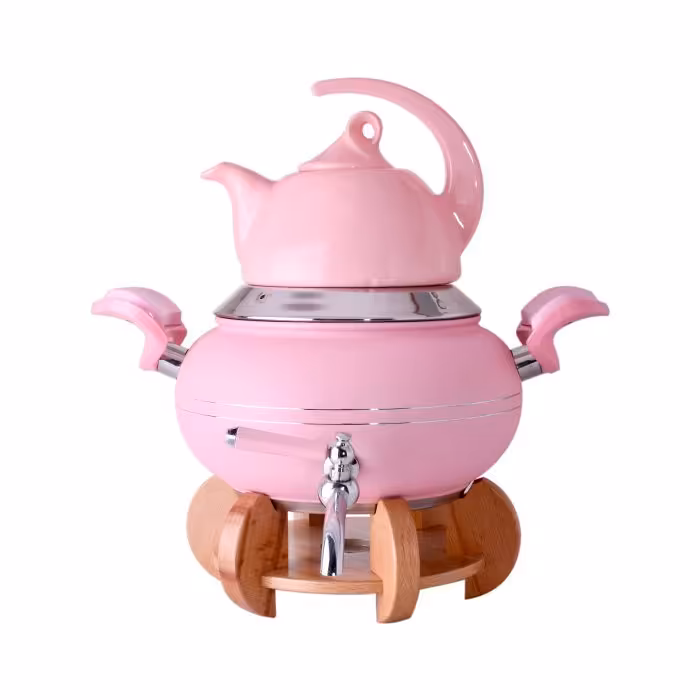 ست کتری و قوری پایه چوبی کروپ ست مدل روژین کد 601