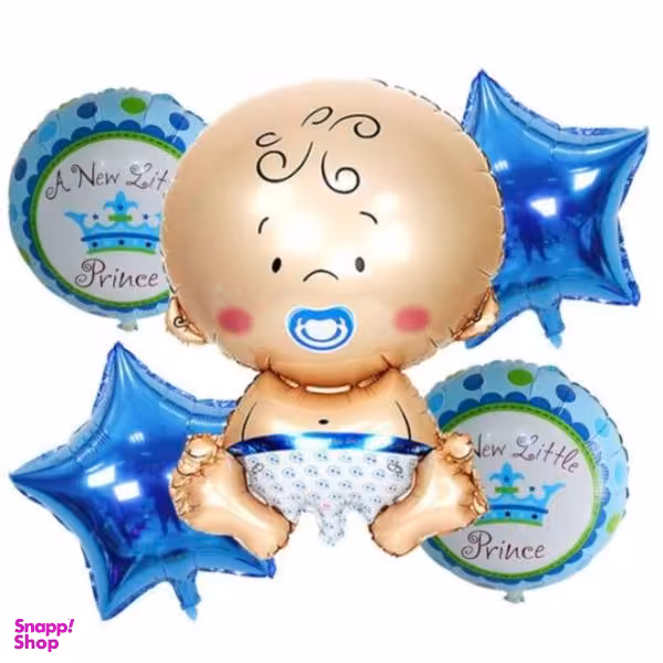 بادکنک فویلی مدل little princess کد 99911 مجموعه ی 5 عددی