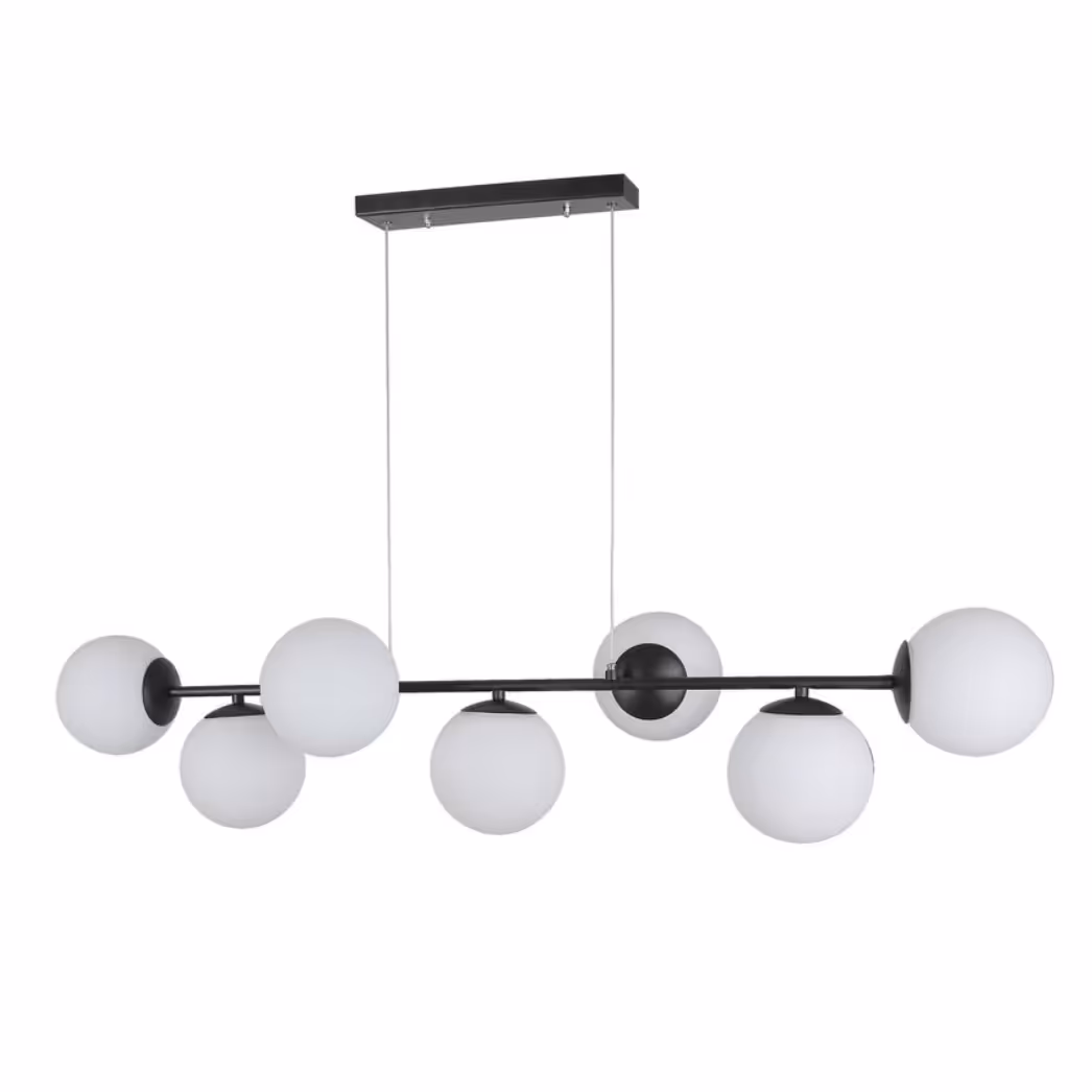 لوسترمدرن- لوستر سقفی - لوستر  هفت شعله خطی حبابی مدرن  A123T