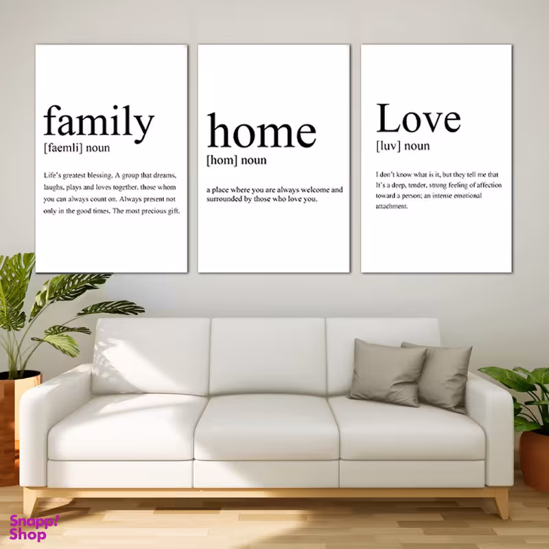 تابلو شاسی بکلیت طرح انگیزشی خانواده و عشق و خانه مدل SH-565 مجموعه 3 عددی