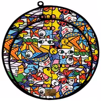 دمکنی ست دو تکه پارچه ای مخمل دو رو چاپ طرح رنگی سایز 25 و 30 مدل B1-3 شرکت رنس