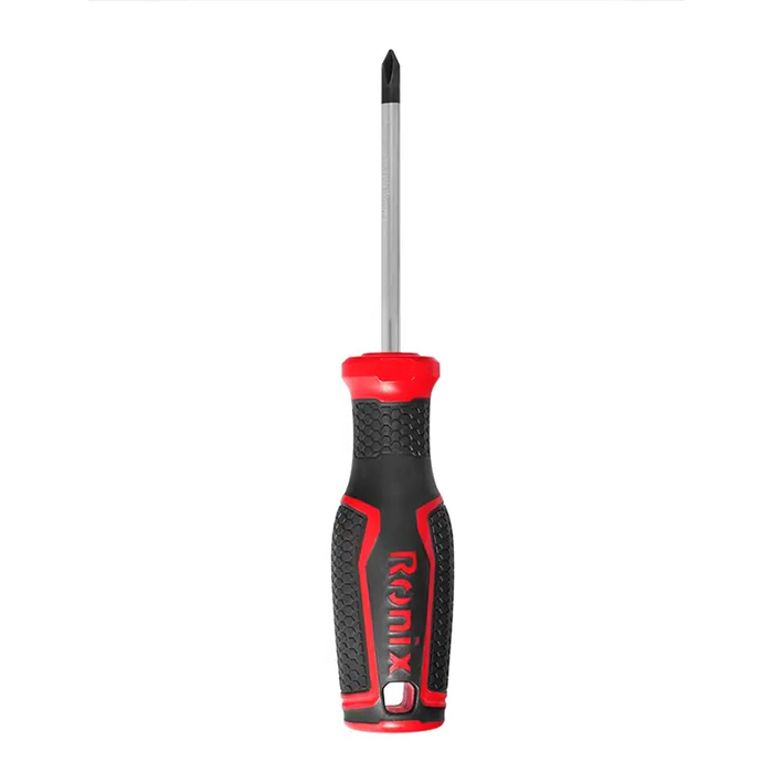 پیچ گوشتی چهارسو دسته پلاستیکی دو رنگ سایز 75*5 میلی متر رونیکس مدل RH-2842